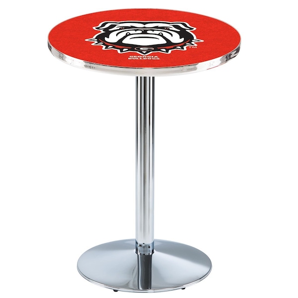 42" Chrome Georgia "Bulldog" Pub Table